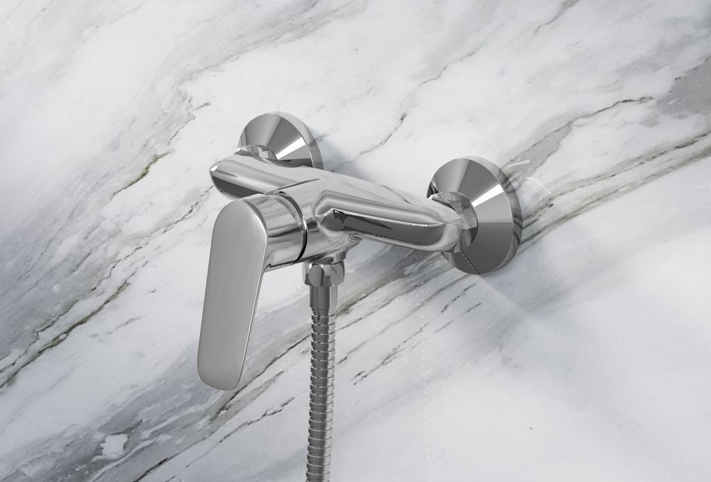 Nexaliving 87804 shower mixer installed in shower enclosure