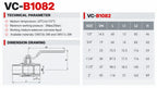 Technische specificaties en maattekening VC-B1082