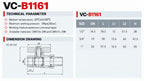 Technische specificaties en maattekening VC-B1161