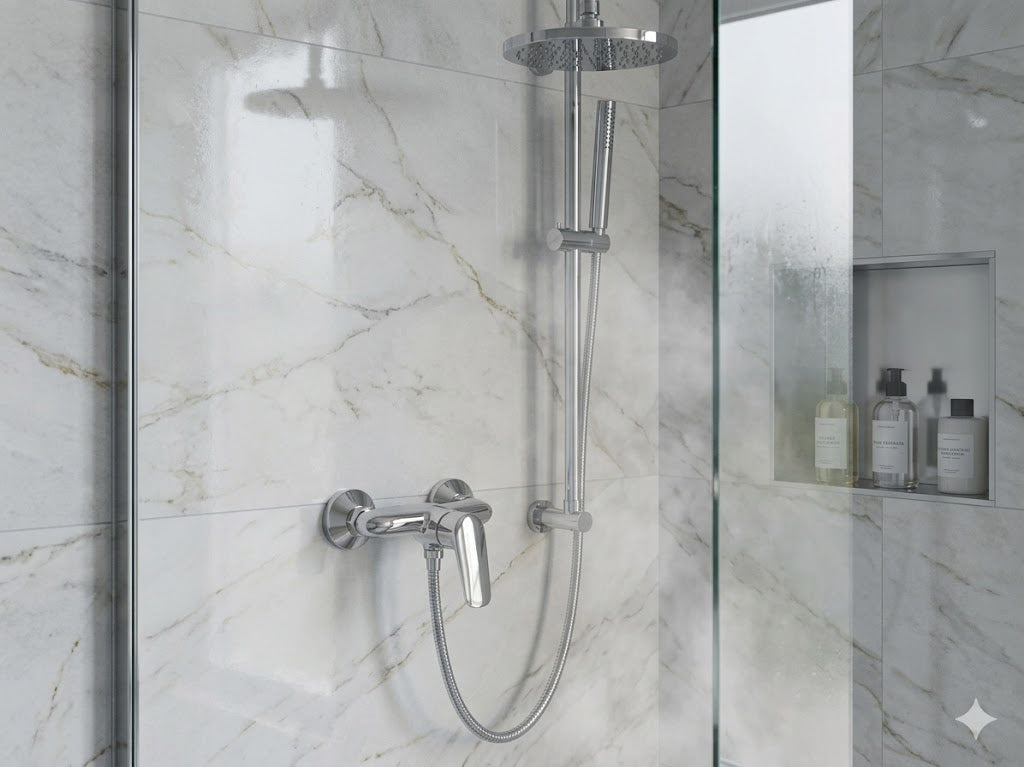 Nexaliving 87804 shower mixer, chrome, wall-mounted